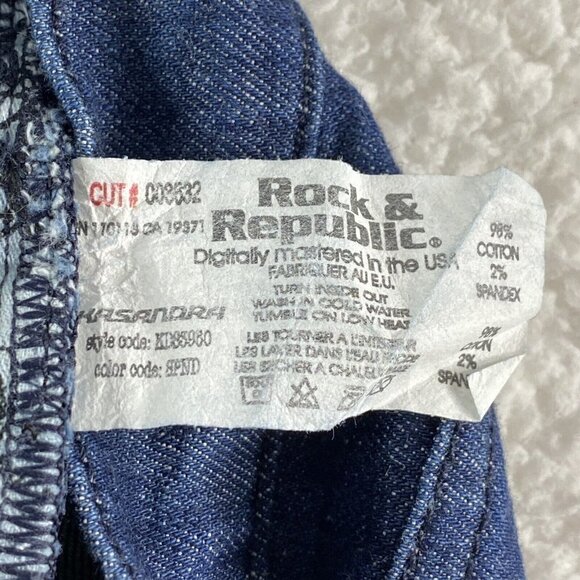 Y2K Rock & Republic Jeans Womens 24 Blue 26x30 Recession Collection Boot Flare - Picture 13 of 16